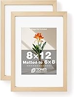 Vista 15 de Portarretratos de madera de 5 x 7 pulgadas, marco de fotos de 5 x 7 pulgadas, mate a acabado de chapa de madera de 4 x 6 pulgadas, color marrón