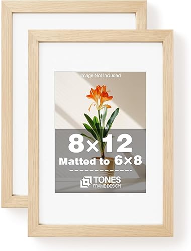 Vista 14 de Marco de Fotos de 5x7 Enmarcado para 4x6 Acabado de Chapa de Madera Natural Marco de Fotos de Madera de 5 x 7 con Plexiglás Marco de Fotos de 5 por