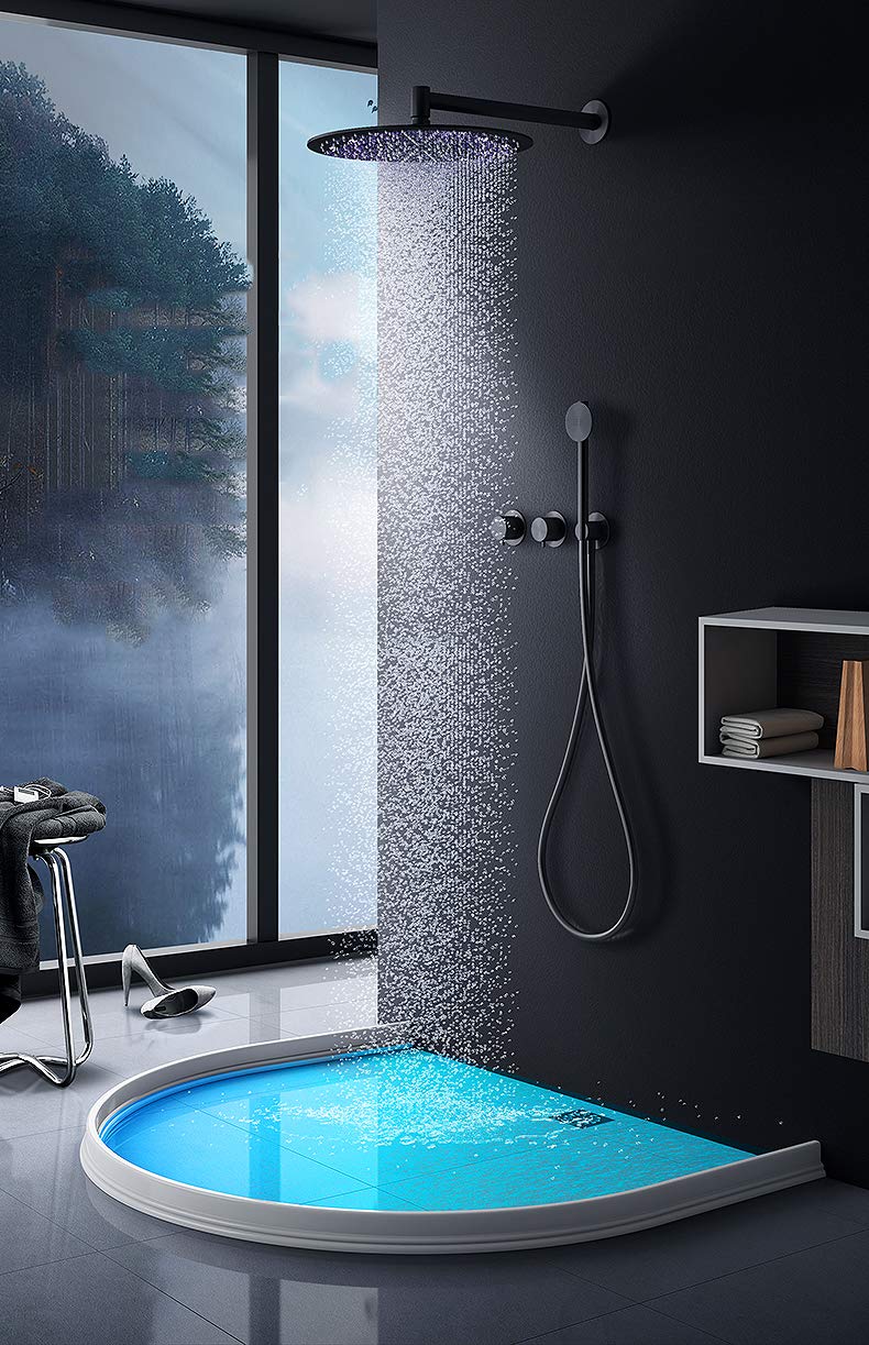 Tapón de Agua de Silicona para el baño, protección contra Salpicaduras de Ducha, umbral de Puerta de Ducha Plegable, Mantiene el Agua Dentro del umbral,Azul,3m