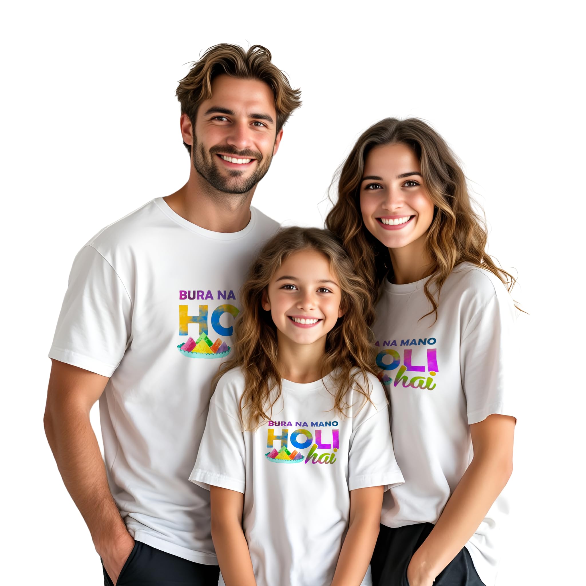 - Unisex Holi T-Shirt Graphic Print Dry Fit Polyester Round Neck Festival T-Shirt for Men & Women and Kids Colorful Holi Special Casual Wear Tee (Buy 3 Get 10% Off, Buy 4 Get 20% Off)