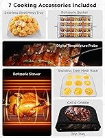 Vista 6 de Nuwave Brio - Horno freidora de aire, tamaño familiar XL de 15.5 cuartos de galón, cesta de asador SS y kit de brocheta, placa reversible ultra