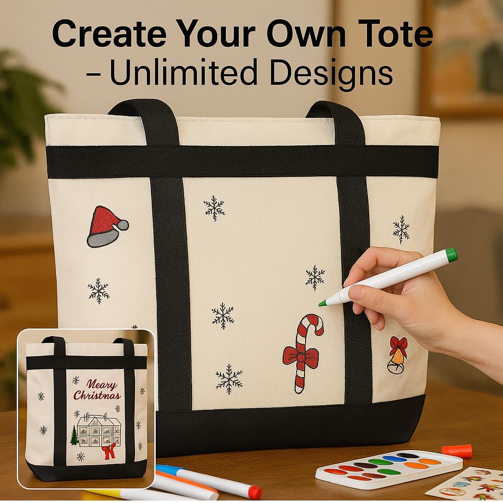 Insulated Cooler Bag, Tote Bag for Grocery Shopping, DIY Your Creative Designs, Cooler Bags Insulated, Pizza/Food Delivery Bag to Keep Cold/Hot (Purified Cotton, Non-Waterproof, Beige image 3