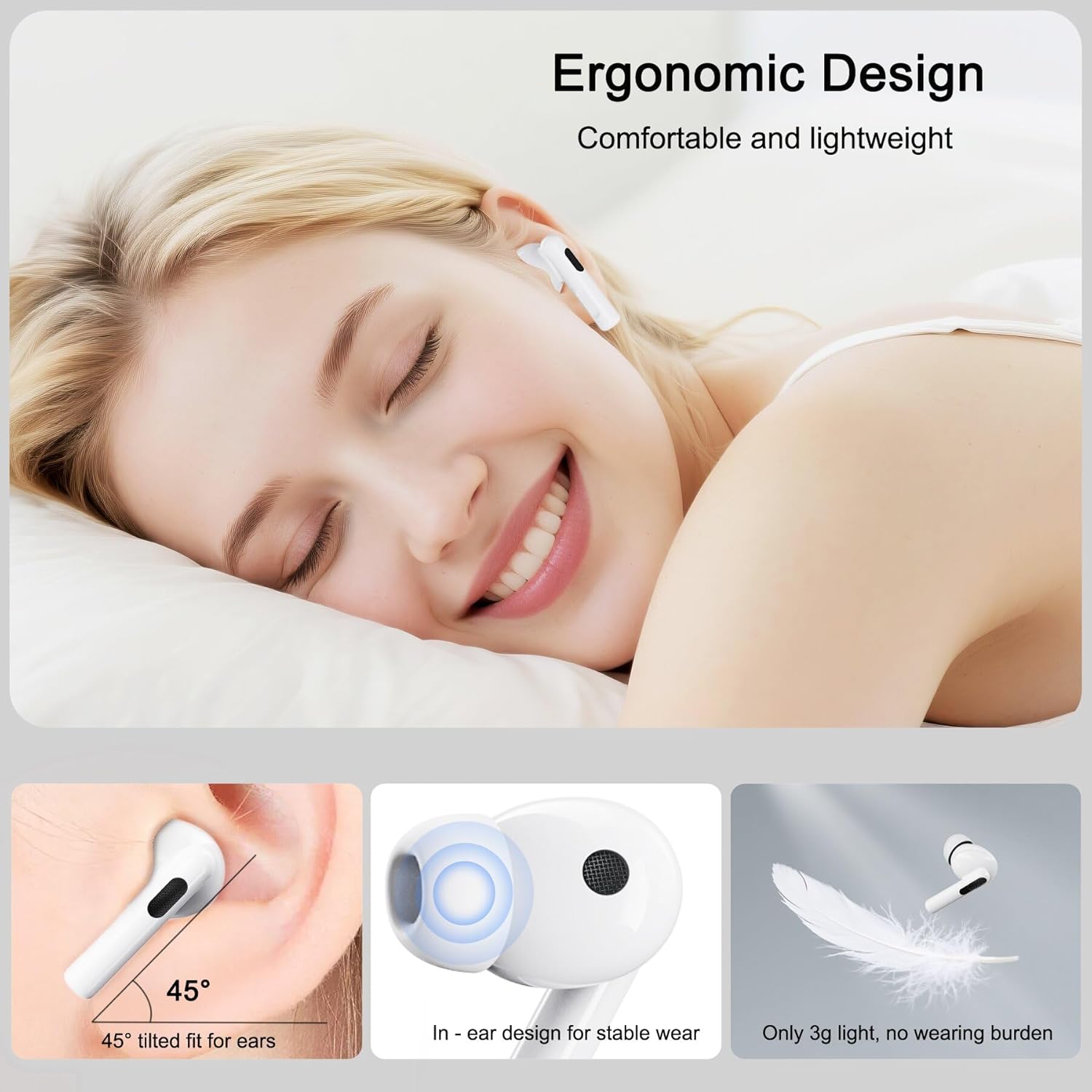 Cervanta TWS C-1C Earbuds Ergonomic Design for Comfortable Fit