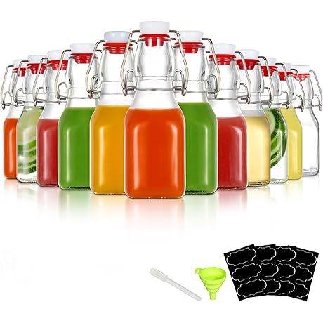 YEBODA 4oz Mini Swing Top Glass Bottles for Home Brewing