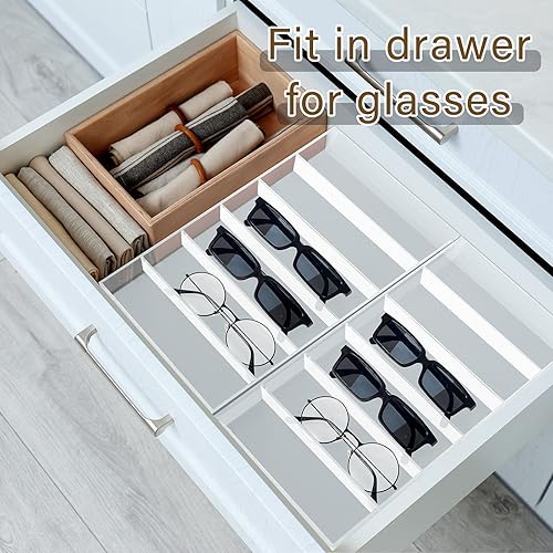 Miniatura 6 de Organizador de lentes de sol de acrílico, 4 piezas, 6 ranuras, transparente, organizador de almacenamiento de gafas de sol, soporte para gafas de