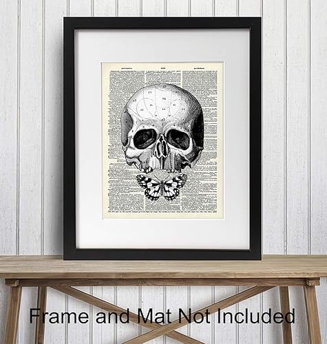 Miniatura 2 de Gothic Skull Wall Art - Skull Wall Decor - Goth Wall Art Room Decor - Goth Butterfly - Gothic Living Room Decor - Gothic Home Decor - Gothic Wall