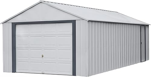 Miniatura 24 de Arrow Shed 12' x 10' Murryhill Garage Galvanized Steel Extra Tall Walls Prefabricated Shed Storage Building, 12' x 10', Flute Gray