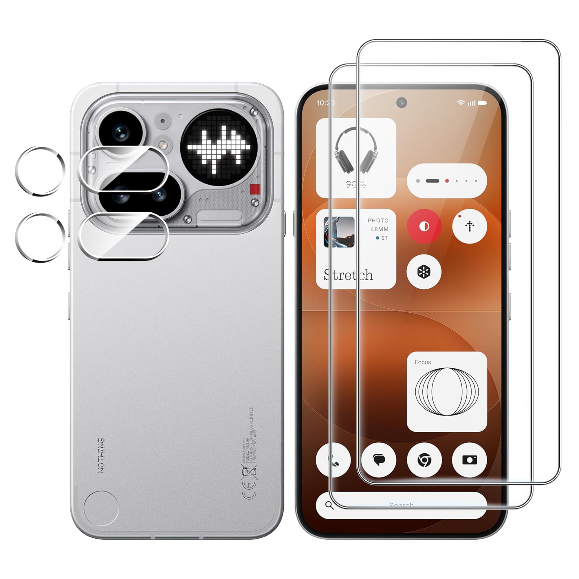 for Nothing Phone (4a) Pro Screen Protector with Camera Lens Protector,9H Hardness Anti-Scratch Tempered Glass flim, Case Friendly, Anti-Fingerprint,Anti-Scratch (2+2 PACK)