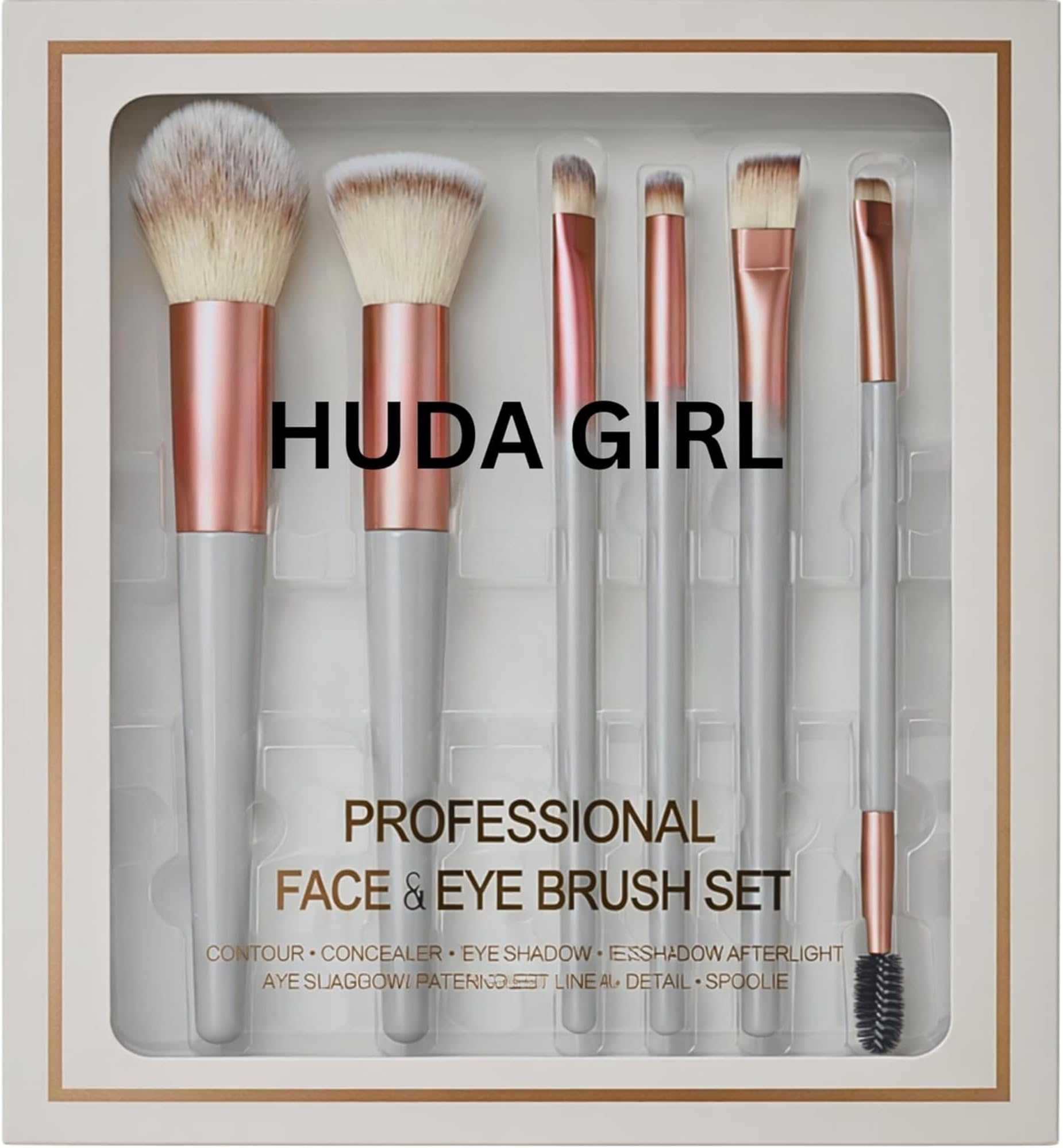 HUDA GIRL 6 Pcs Makeup Brush Set for Women & Girls, Soft Bristles for Foundation, Blush, Powder & Eyeshadow, Travel Friendly Multicolor Women Gift Kit