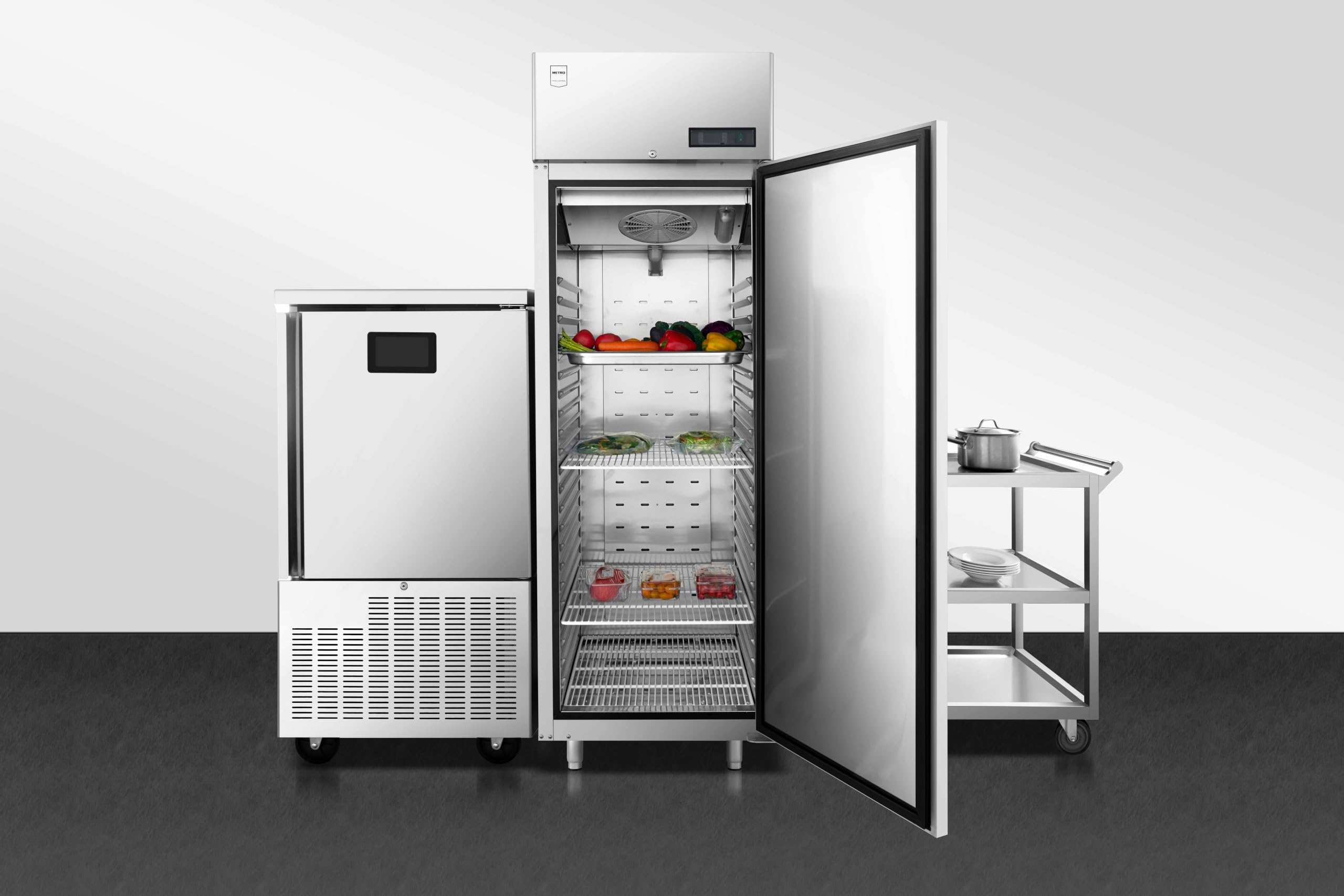 METRO Professional Réfrigérateur Professionnel GRE3700, Acier Inoxydable, 430 L, 65.4 x 80.5 x 206 cm, Froid Ventilé
