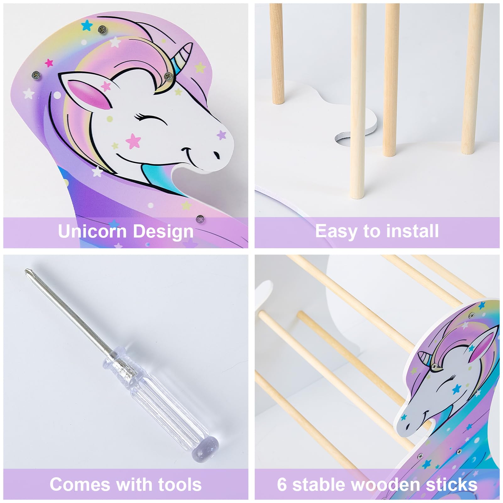 Unicorn Castle Headband Holder Staccabile Headband Girls Double Layer Hairband Gioielli Bracciale Display Rack