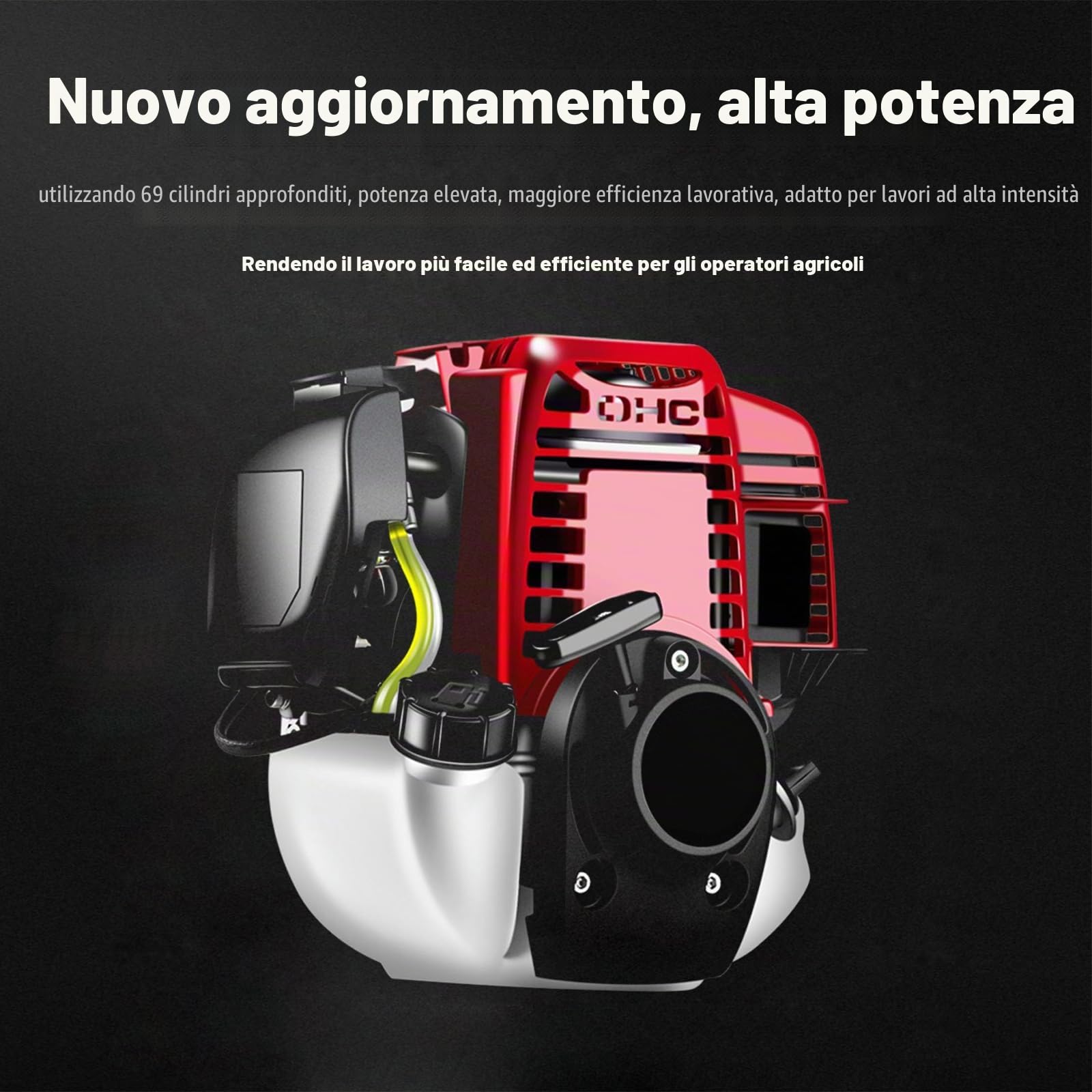 Macchina da giardino multifunzione a 4 tempi, con 8 accessori, per paesaggistica e agricoltura