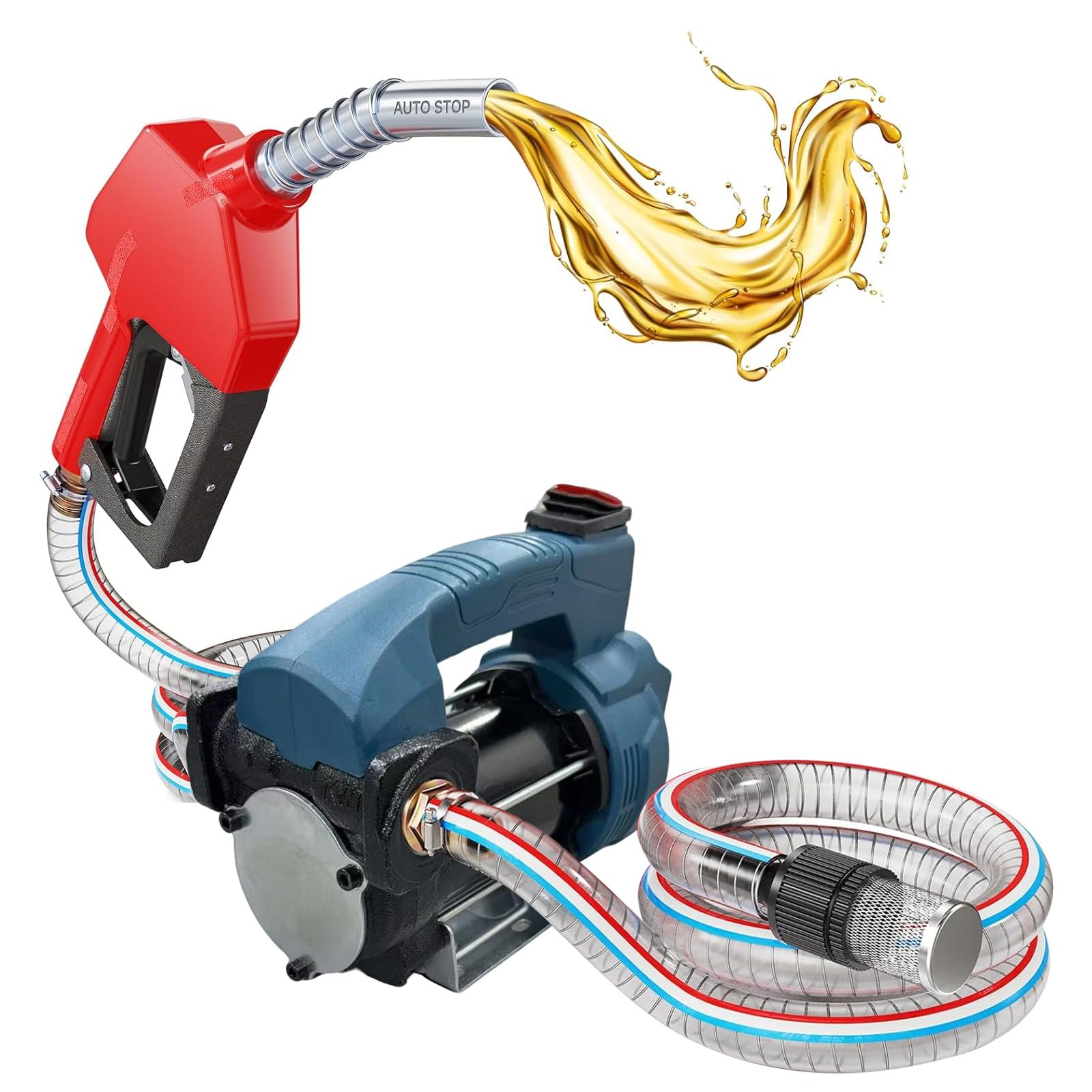 Pompa do oleju napędowego bezprzewodowa, kompatybilna z akumulatorem Makita 18V, 45L/min Pompa elektryczna do oleju napędowego, pompa paliwa z pistoletem dozującym, automatyczne zatrzymanie i