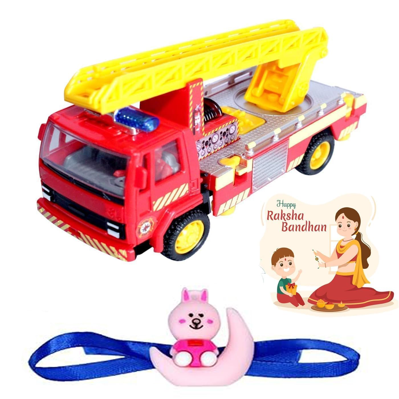 Verbier Cartoon Rakhi Combo With Toys Cartoon Character Light Rakhi Wrist Band Rakhi for Raksha Bandhan for Brother, Bhai and Sister Set of 1(Fire Rescue Truck) (B0CCDKLQBY) Amazon Price History, Amazon Price Tracker