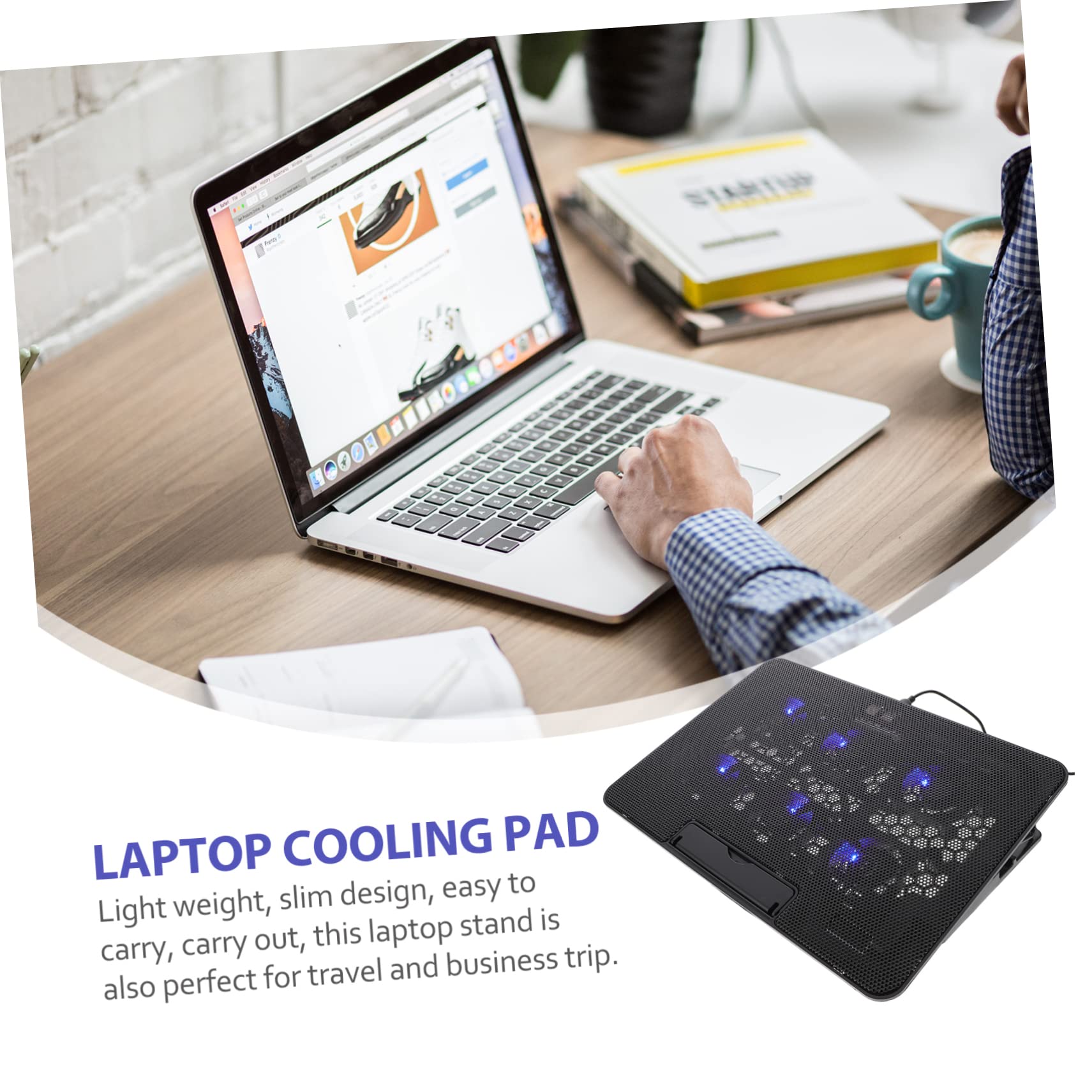Veemoon Laptop Kühlpad für Gaming Notebooks Verstellbare Höhe Lüfter USB Stromversorgung Leiser Betrieb zur Effektiven Wärmeableitung Reduzierung von Nacken Schulterschmerzen