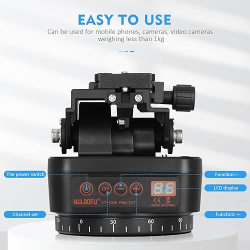 Miniatura 4 de Cabezal de trípode, control remoto motorizado giratorio panorámico panorámico para cámaras DSLR, videocámaras, teléfonos inteligentes, trípode con