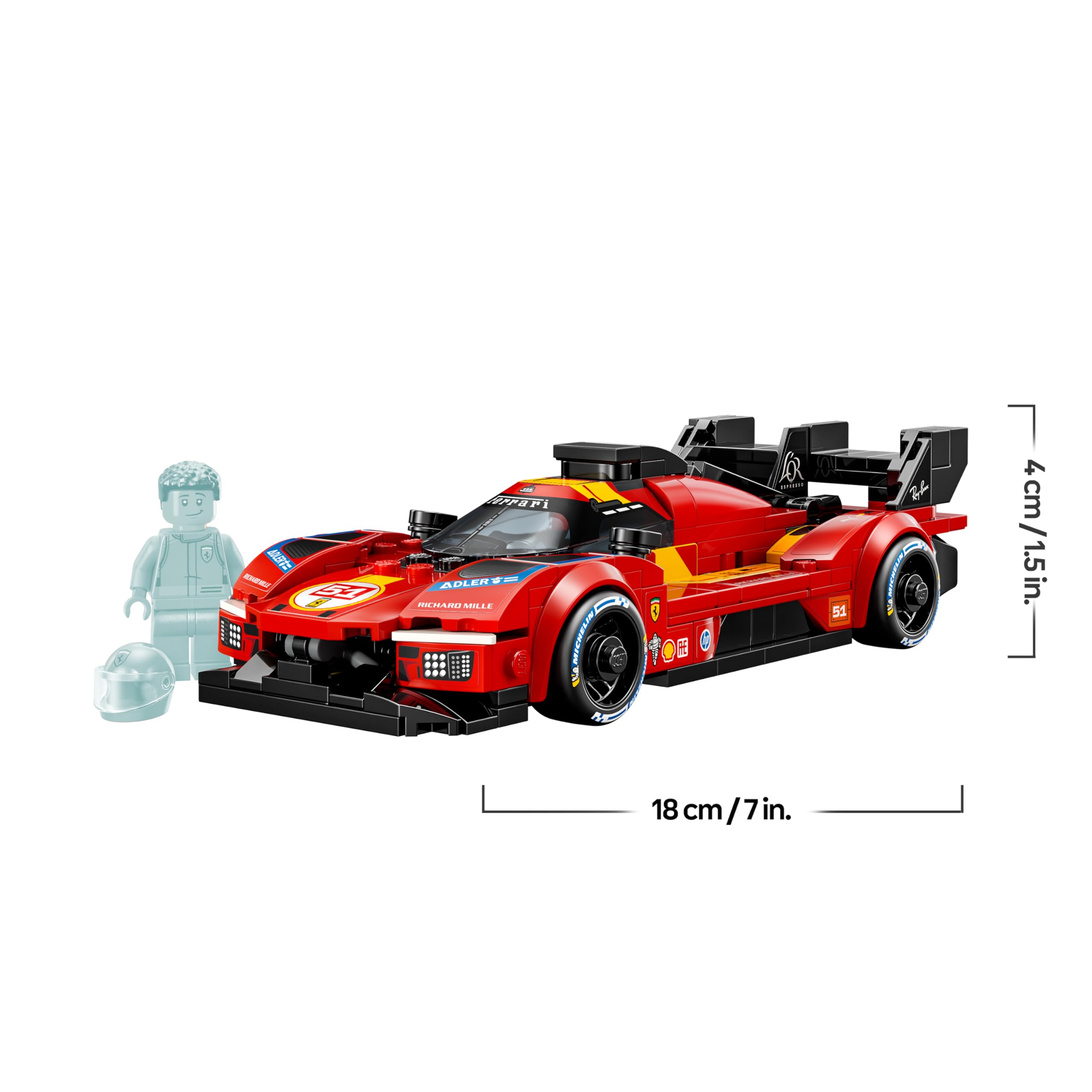 LEGO Speed Champions Ferrari 499P Macchina Giocattolo - Modello STEM di Auto da Corsa con Minifigure da Collezione - Gadget Sportivo Regalo per Bambini da 9 Anni in su e per Fan dei Motorsport - 77261