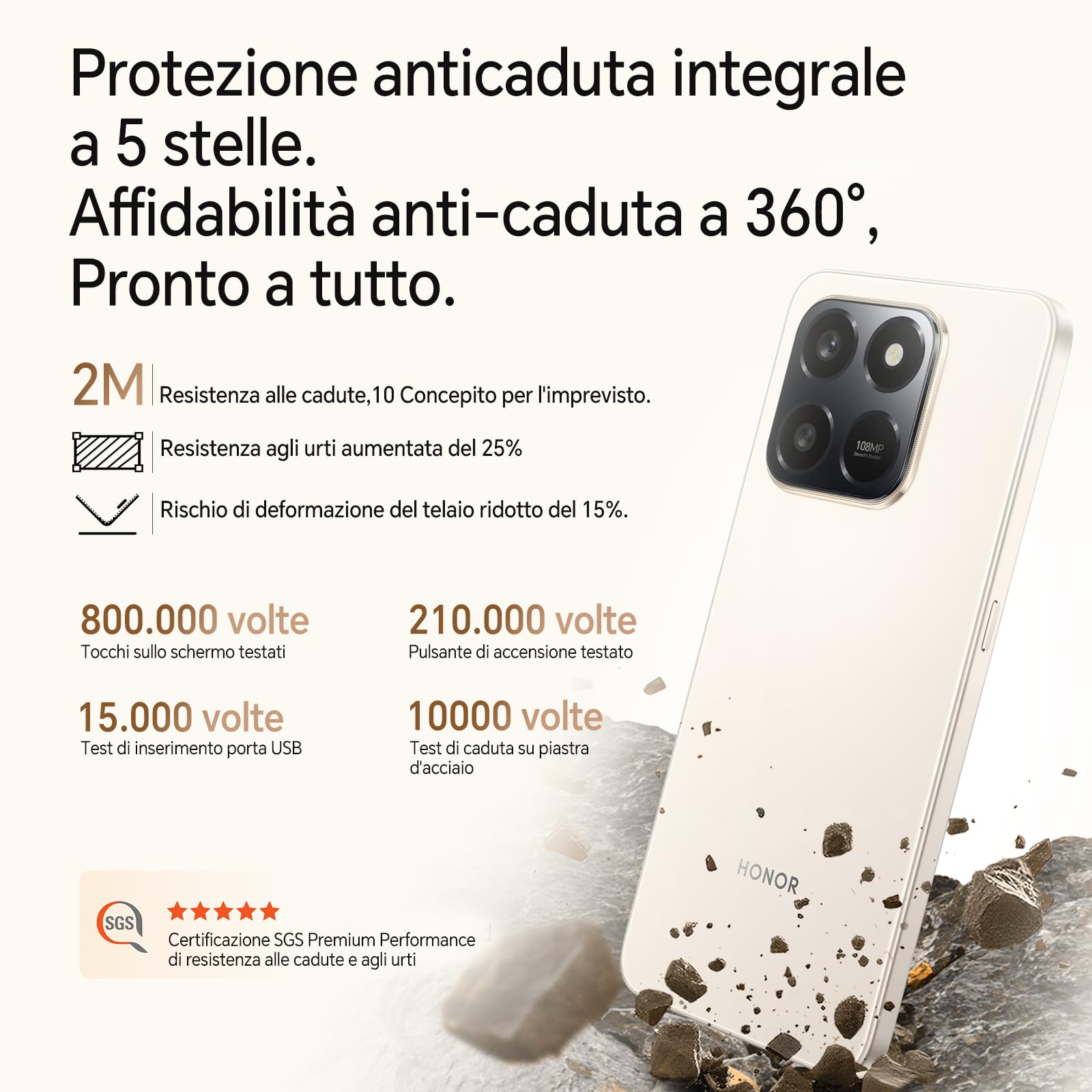 HONOR 400 Smart 4G Smartphone, Display 6,77 pollici 120Hz, 6500mAh, Fotocamera Ultra-Chiara 108MP, Tasto IA Istantaneo, 8GB+256GB, Resistenza Cadute 5 Stelle SGS, Dual SIM, Android 15