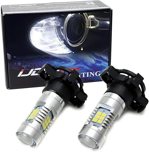 Miniatura 10 de iJDMTOY Bombillas LED 21-SMD PY24W 5200s sin errores de color amarillo ámbar compatibles con luces direccionales delanteras BMW, compatibles con BMW