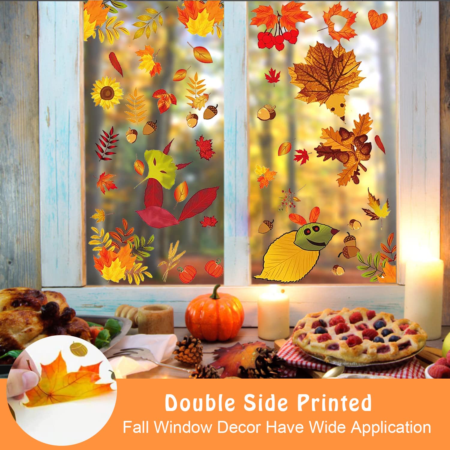 Autocollants De Thanksgiving, Décoration De Fenêtre Avec
