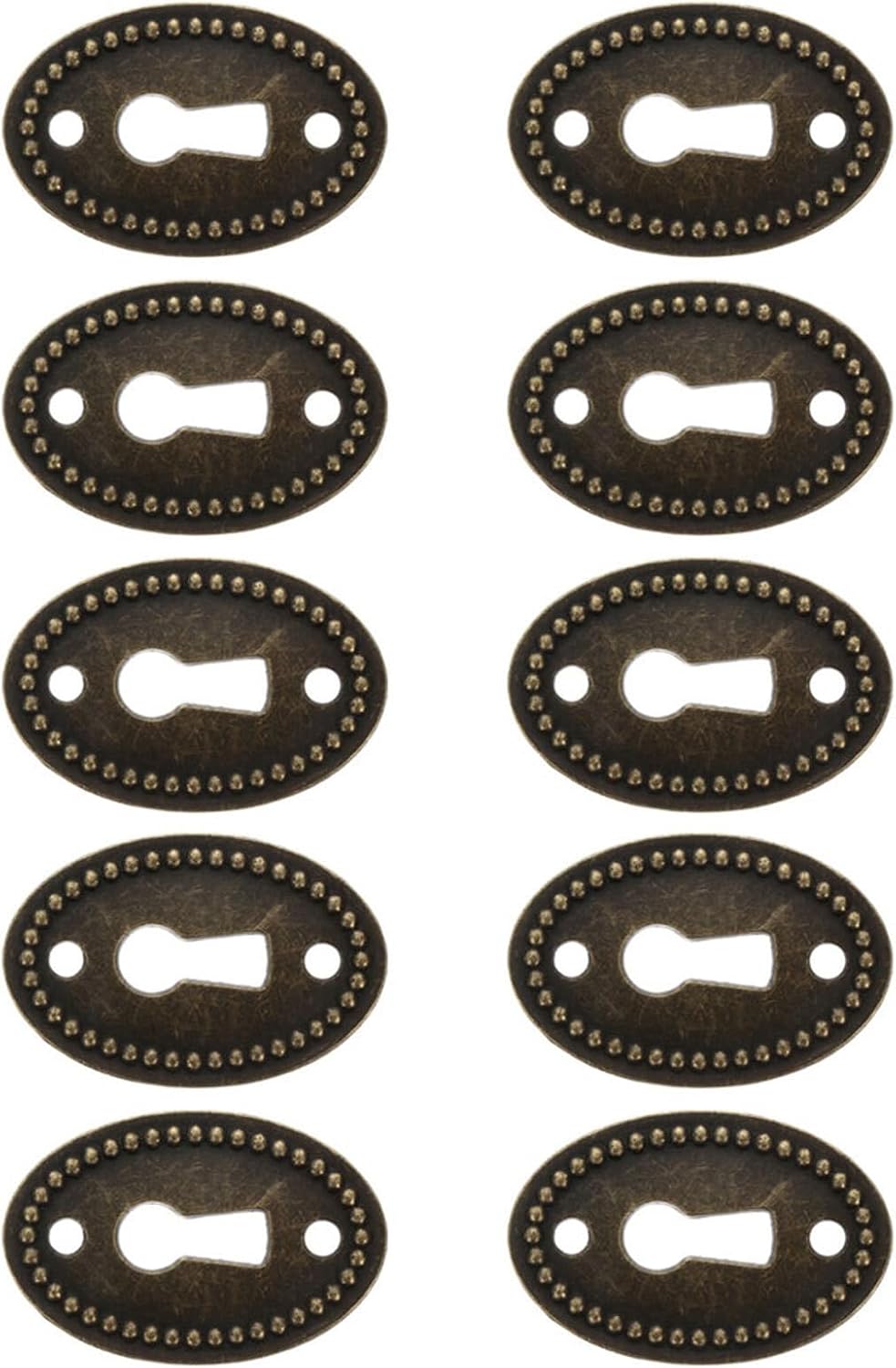 Oval Antique Keyhole Cover Plates for Cabinets and Wooden Boxes