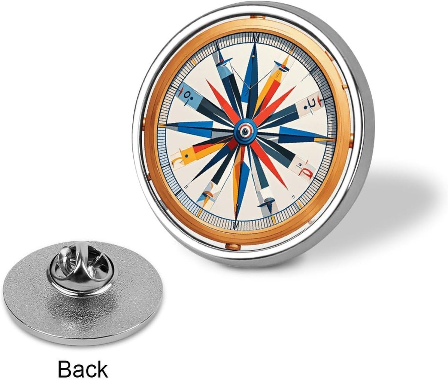 Maritime Sailboat Compass Lapel Pin Round Enamel Pins Cute Pins image 3