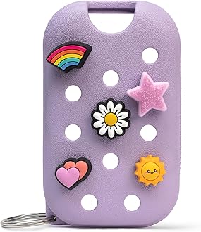 x Crocs Special Edition Mist Case 1 Fl. OZ., Stylish Hand Sanitizer Spray Accessory, with 5 JibbitzTM Charms and Keyring, Pixie Lavender Color
