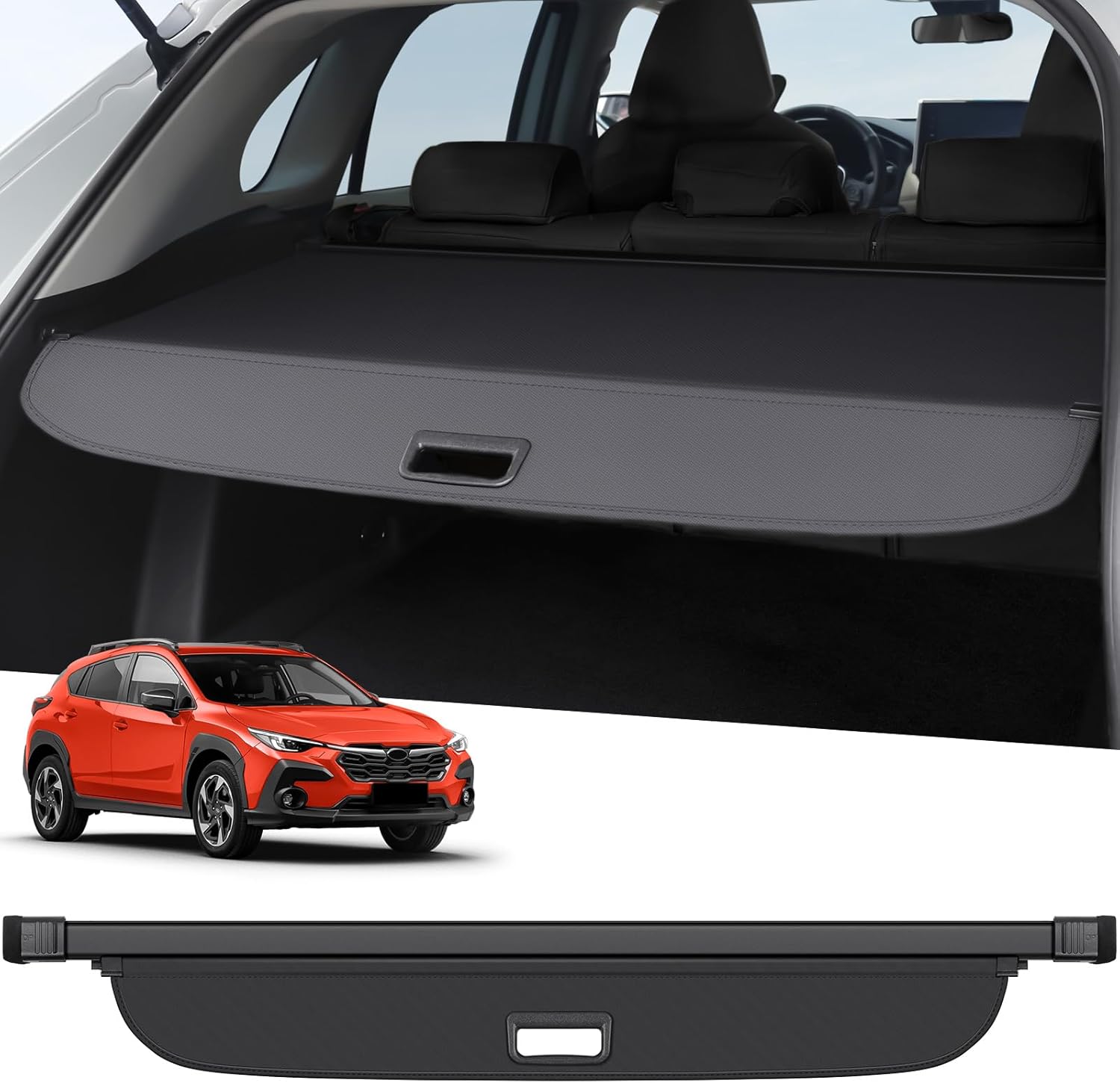 ZZEQYG Cargo Cover for 2023 2024 2025 Subaru Crosstrek & Impreza Accessories Retractable Cargo Cover Trunk Cover All Weather Shielding Shade Cargo Luggage Cover (Not for Plug-in and Hybrid) 2023-2025 Crosstrek & Impreza(Canvas)