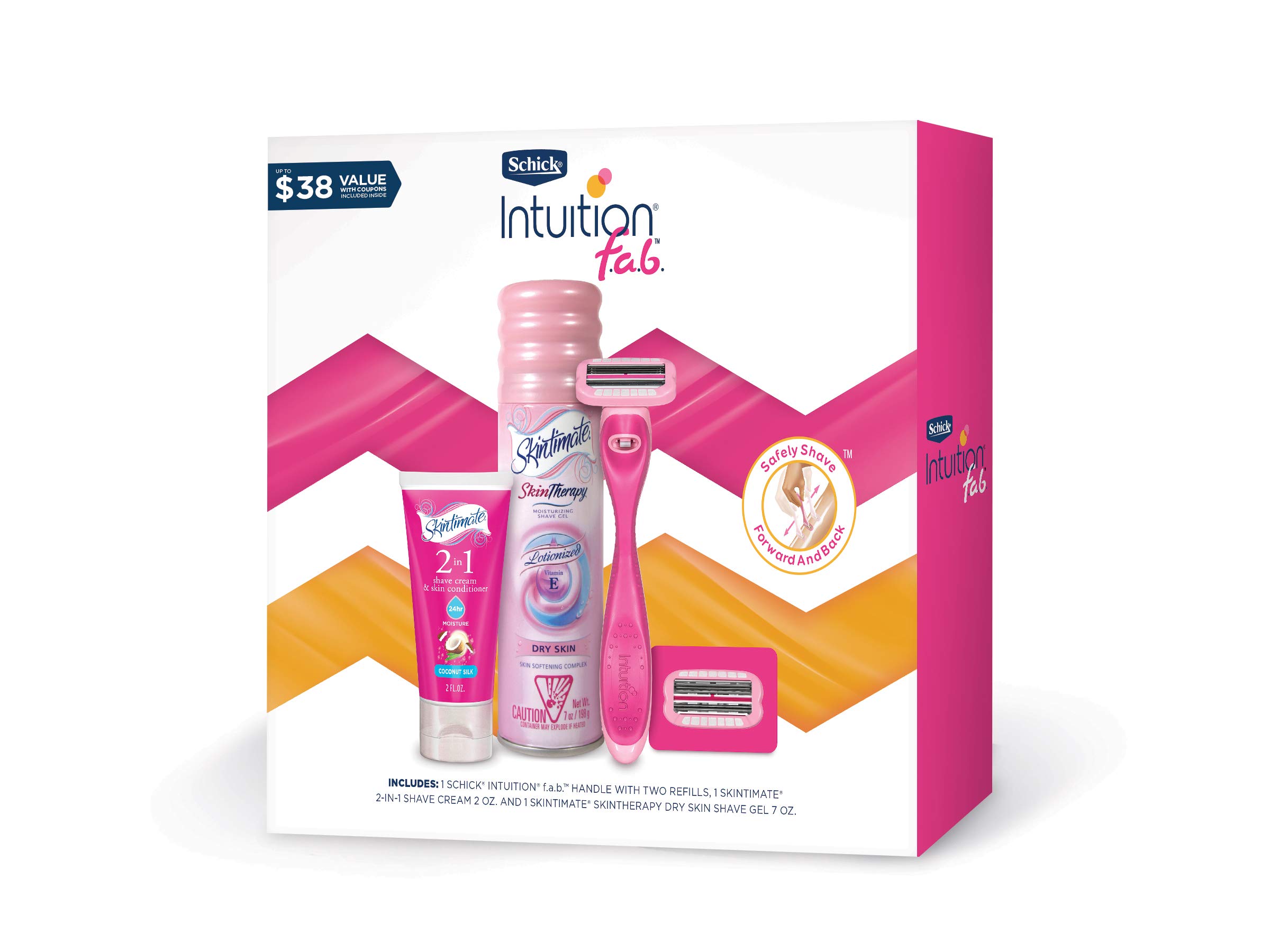 Amazon.com: Schick Intuition f.a.b. 女用剃鬚刀1 個剃鬚刀柄和1 個剃