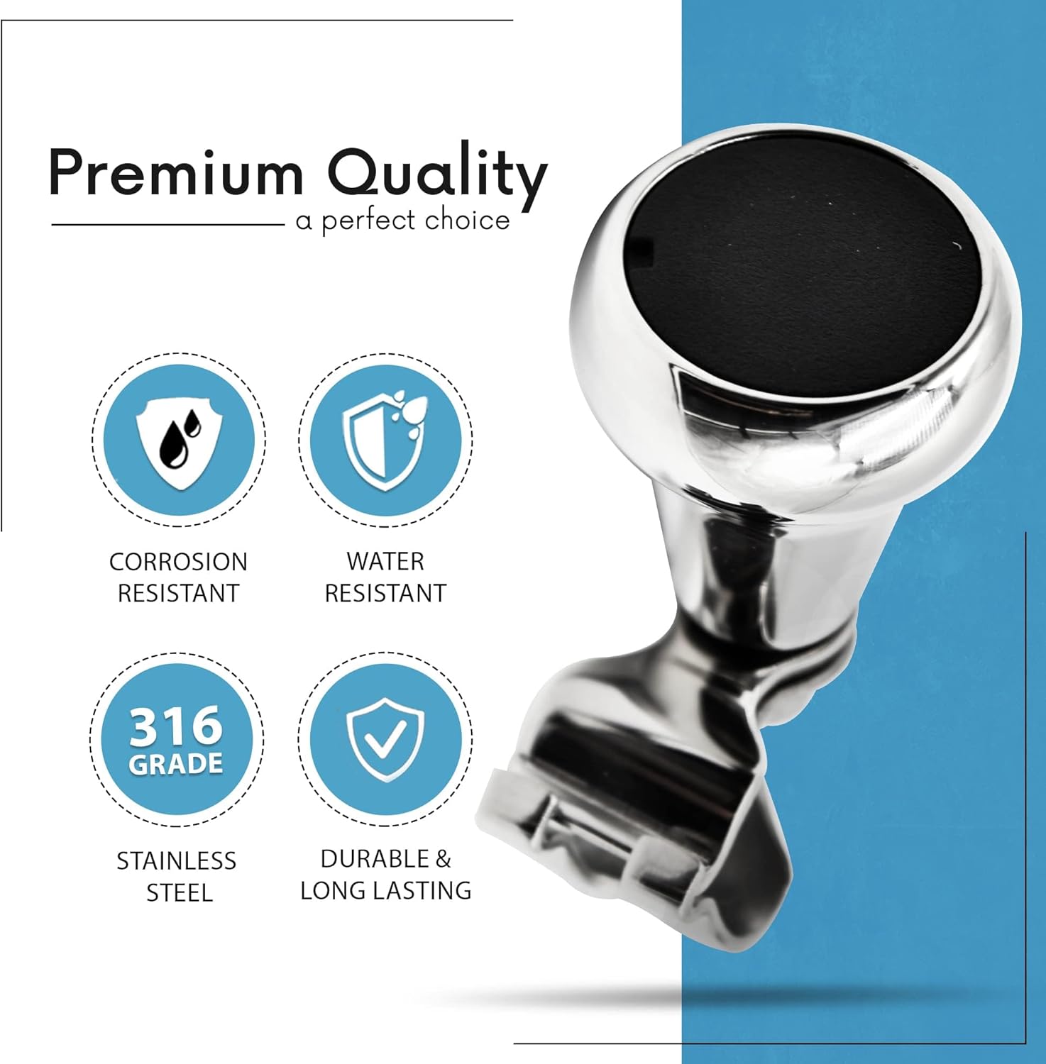 MARINE CITY 316 Grade Stainless Steel Strong Durable Gloss Polished Finish Sport Boat Knob Spinning Ball Bearing Knob for Steering Wheels