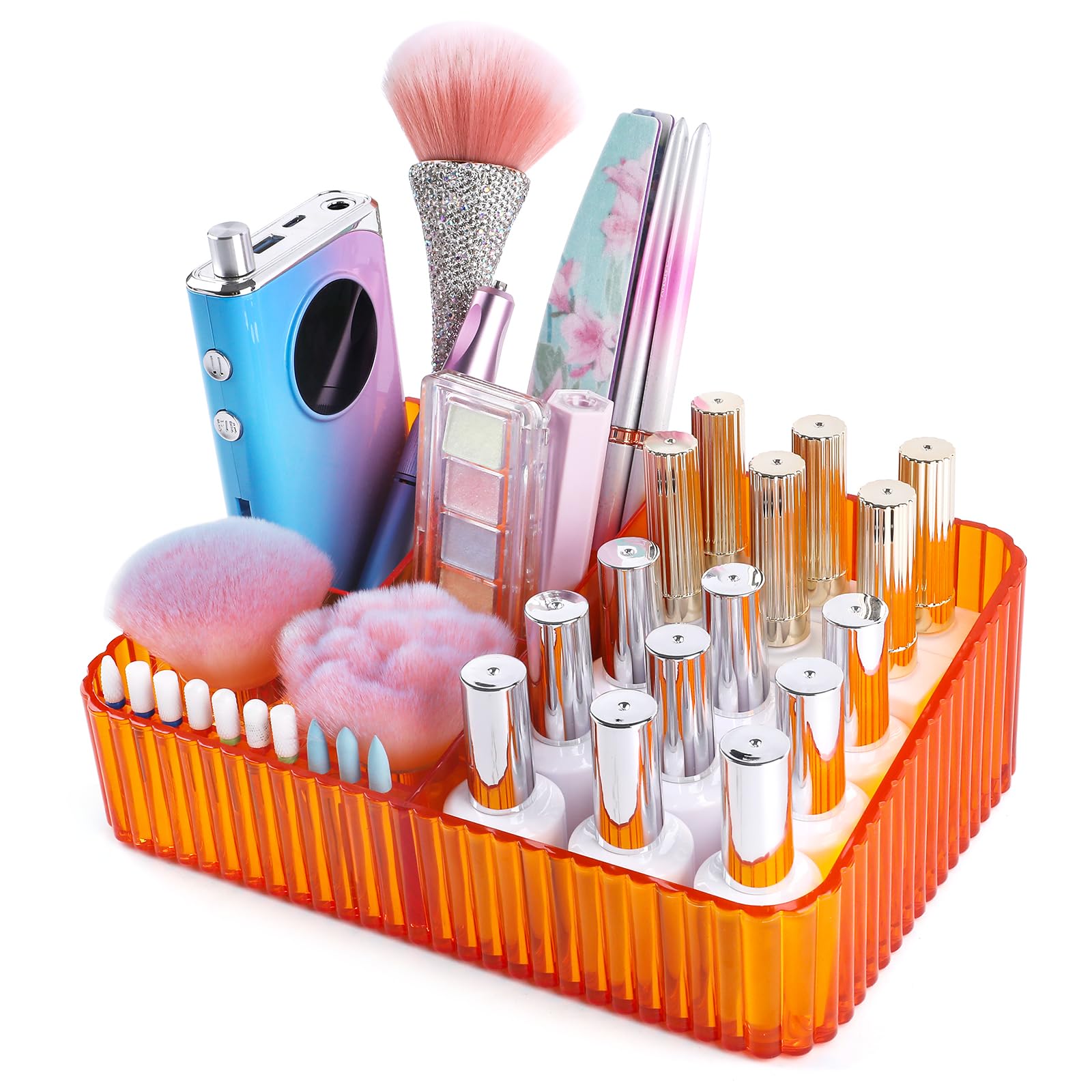 heemeei Nail Drill Machine & Bits Storage Box, 10 Holes Transparent Acrylic Drill Bit Holder, Plastic Nail Drill Tool Displayer Holder Case for Nails,