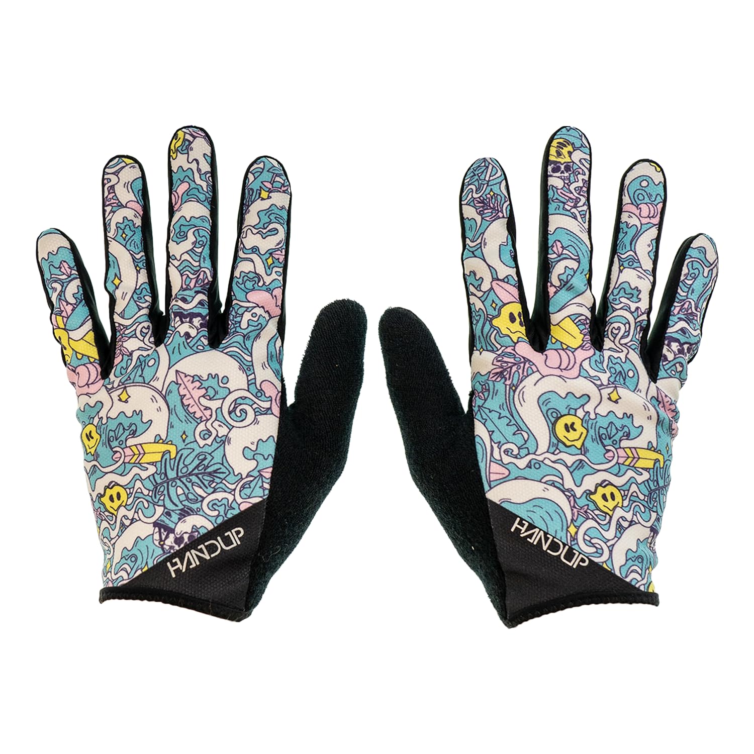 Handup Gants Most Days Ride The Wave, taille L | Handup Ride The Wave Gants de cyclisme avec écran tactile et UPF 50+