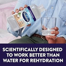 Pedialyte Electrolyte Drink, Hydration Drinks for Kids & Adults, Coconut Burst, 1 Liter, Pack of 4