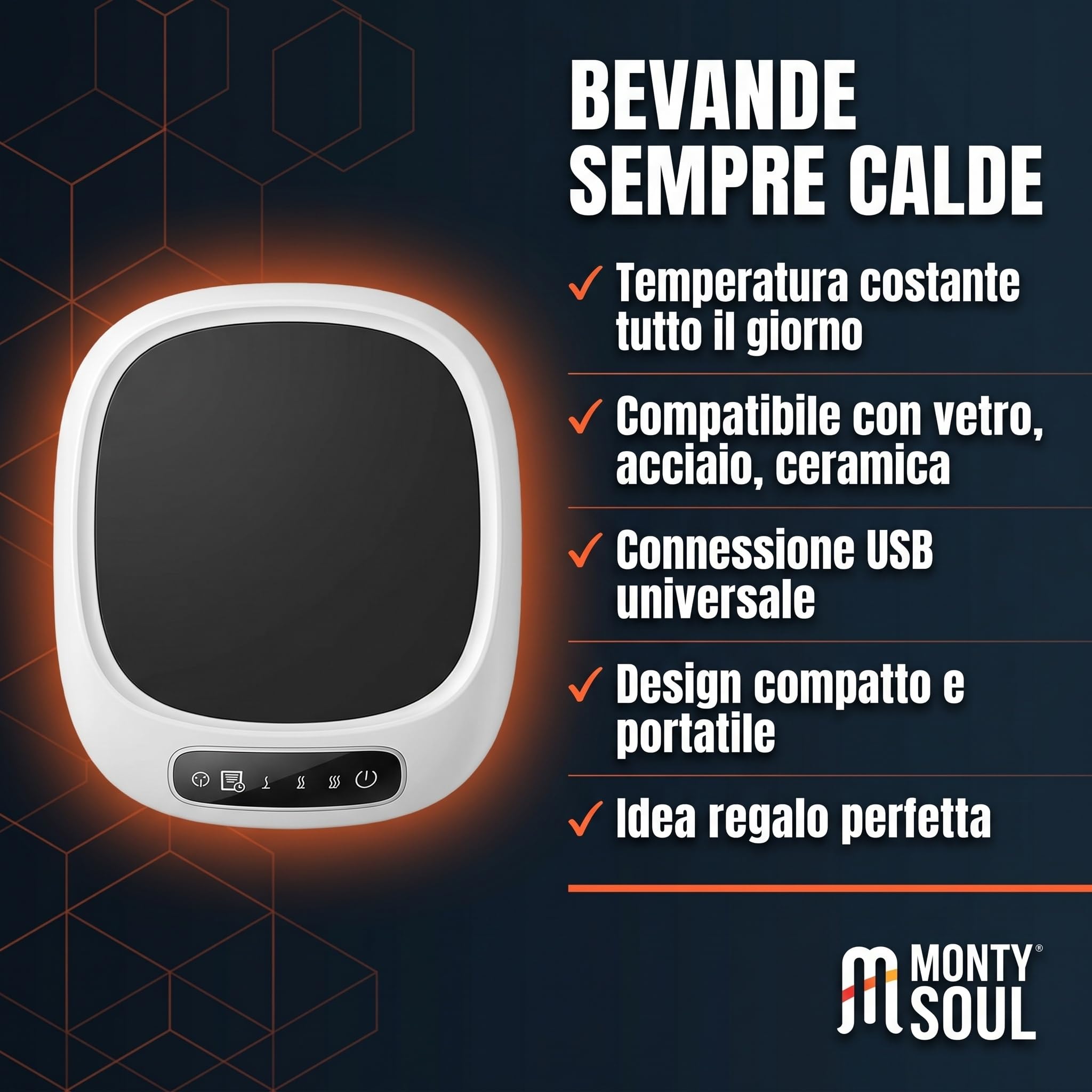 Scalda Tazze USB – Piastra Elettrica Riscaldante per Bevande – Compatibile con Tazze in Vetro, Acciaio e Ceramica – Perfetto per Casa, Ufficio e Smart Working