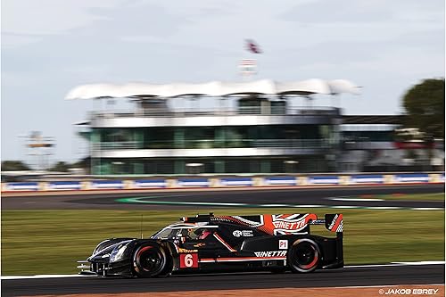 Miniatura 4 de Scalextric Ginetta G60-LT-P1 DHL Silverstone 132 Slot Race Car C4264, negro y naranja