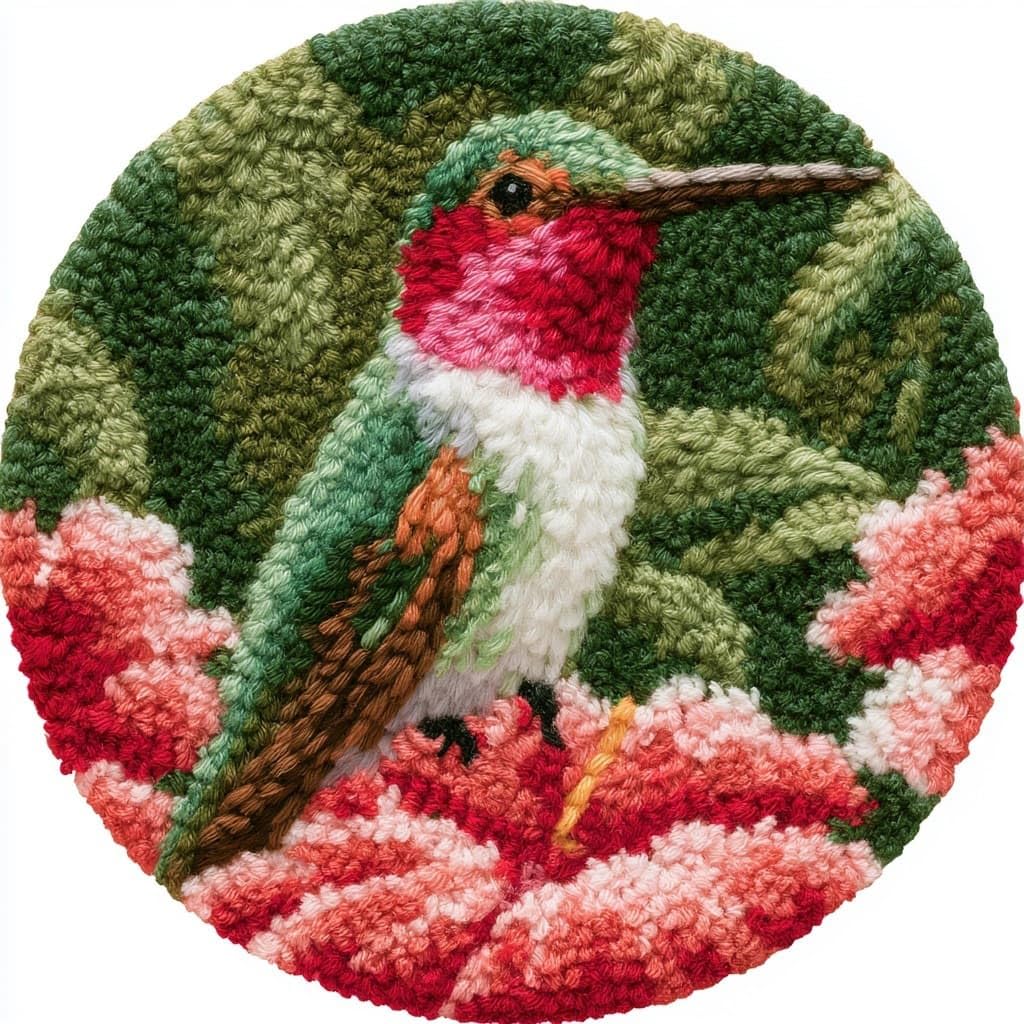 AMBATTERY Rug Making Kit for Adults,Latch Hook Rug Kit,Birds and Flowers