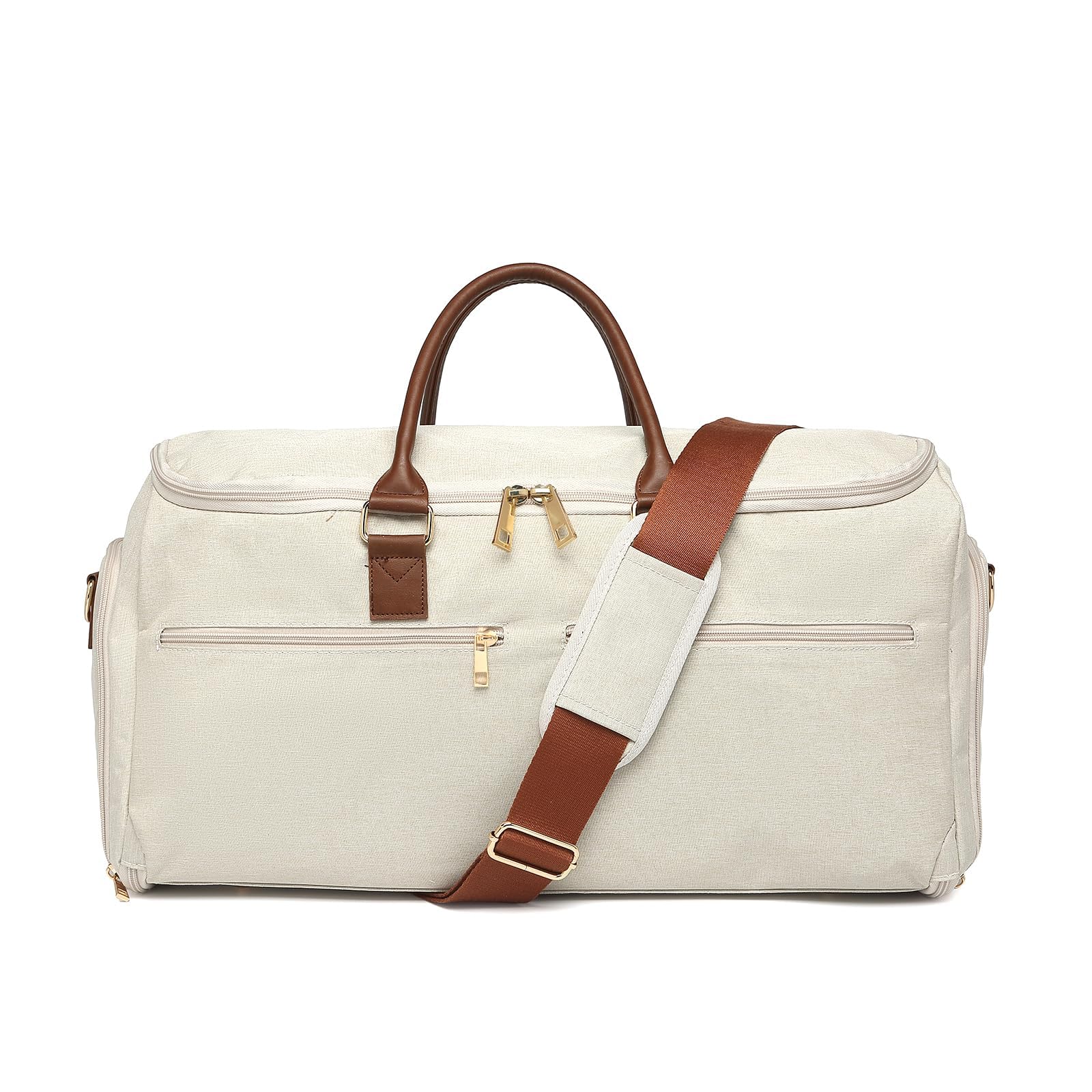 Modoker Vrouwen converteerbare lederen kledingtas met schouderriem, Carry on Garment Duffel Bag - 2 in 1 opknoping koffer pak reistassen, roze Modoker Vrouwen converteerbare lederen kledingtas met schouderriem, Carry on Garment Duffel Bag - 2 in 1 opknoping koffer pak reistassen, roze