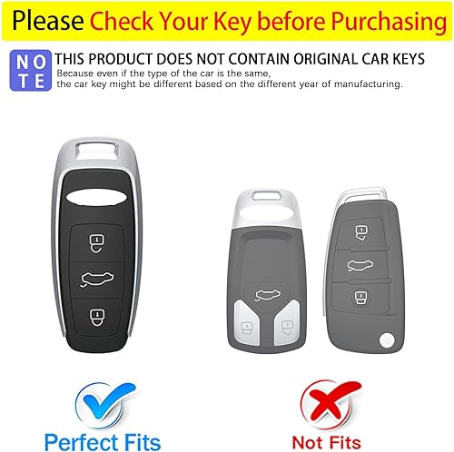 Miniatura 2 de Funda para llavero Audi de TPU suave con llavero de cuero, funda protectora completa para llavero inteligente para Audi 2018-2023 S3 S6 SQ7 RS6 S7