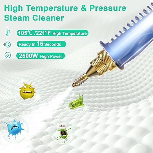 Miniatura 3 de AUXCO Limpiador a vapor, vaporizador de alta presión de 40.6 fl oz para limpieza de vapor de mano para el hogar, limpiador de vapor de alta