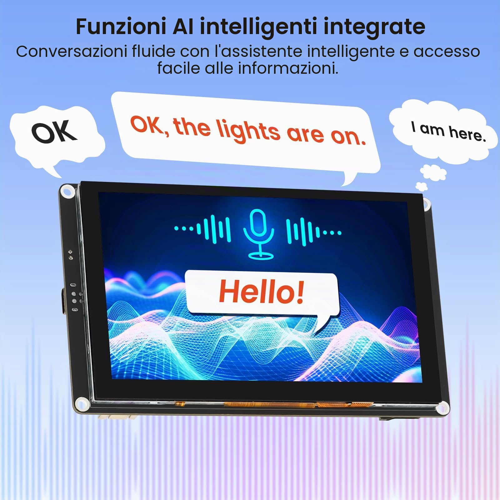 ELECROW ESP32 Display 800 × 480, display touch IPS HMI ESP32 da 5 pollici, supporto interazione vocale AI, processore dual-core LX7 a 32 bit, fino a 240 MHz, compatibile con Arduino, ESP-IDF e LVGL