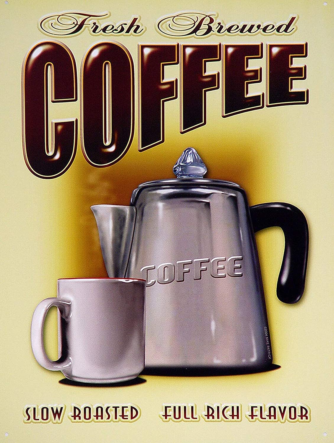 RIFOSA 12"x16" Coffee Tin Metal Sign Wall Art Plaque Garden House Signs