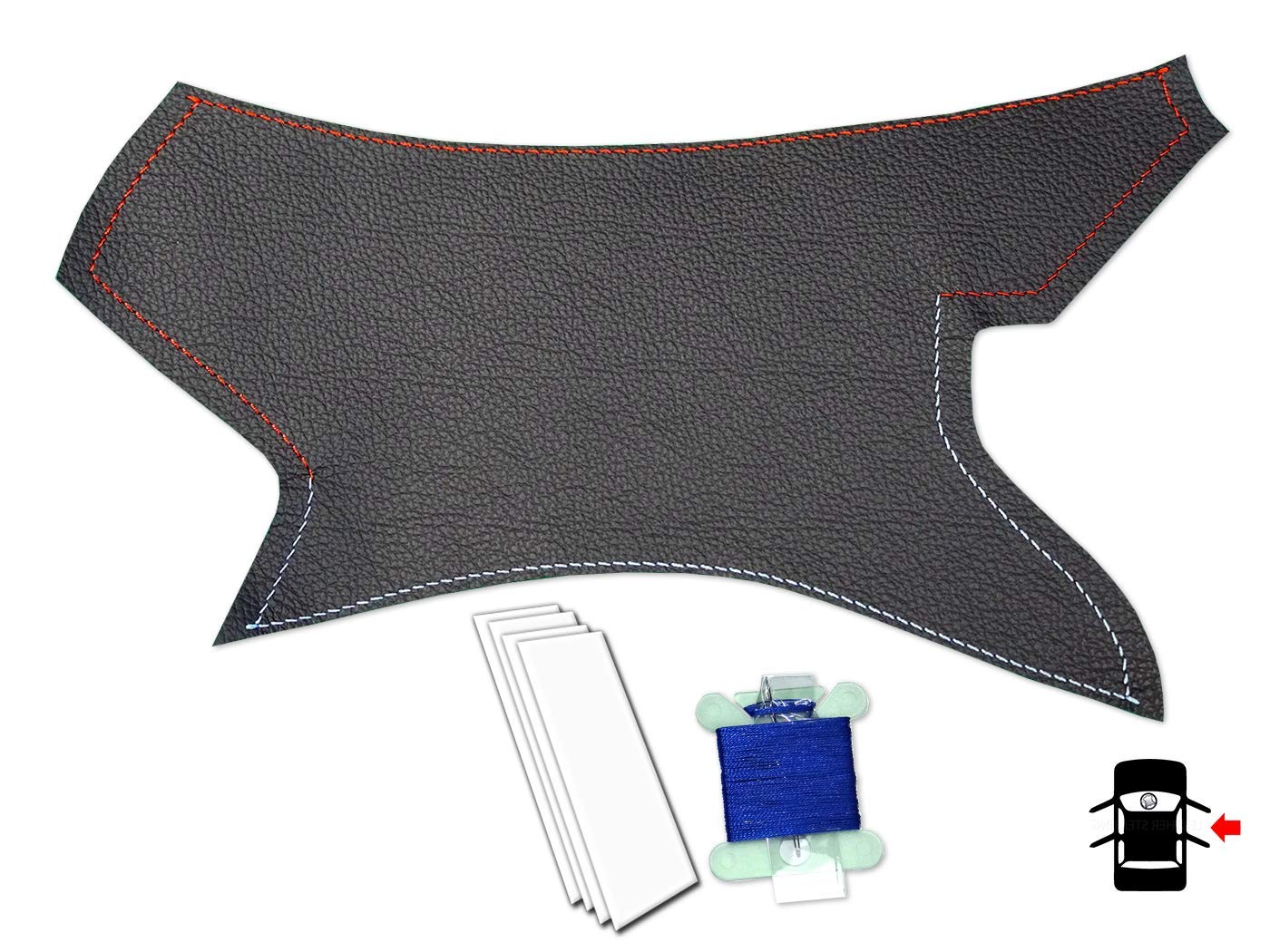 Cubierta De Cuero Para Manija BMW Serie 3 - Estilo M Performance - Negro Con Costuras