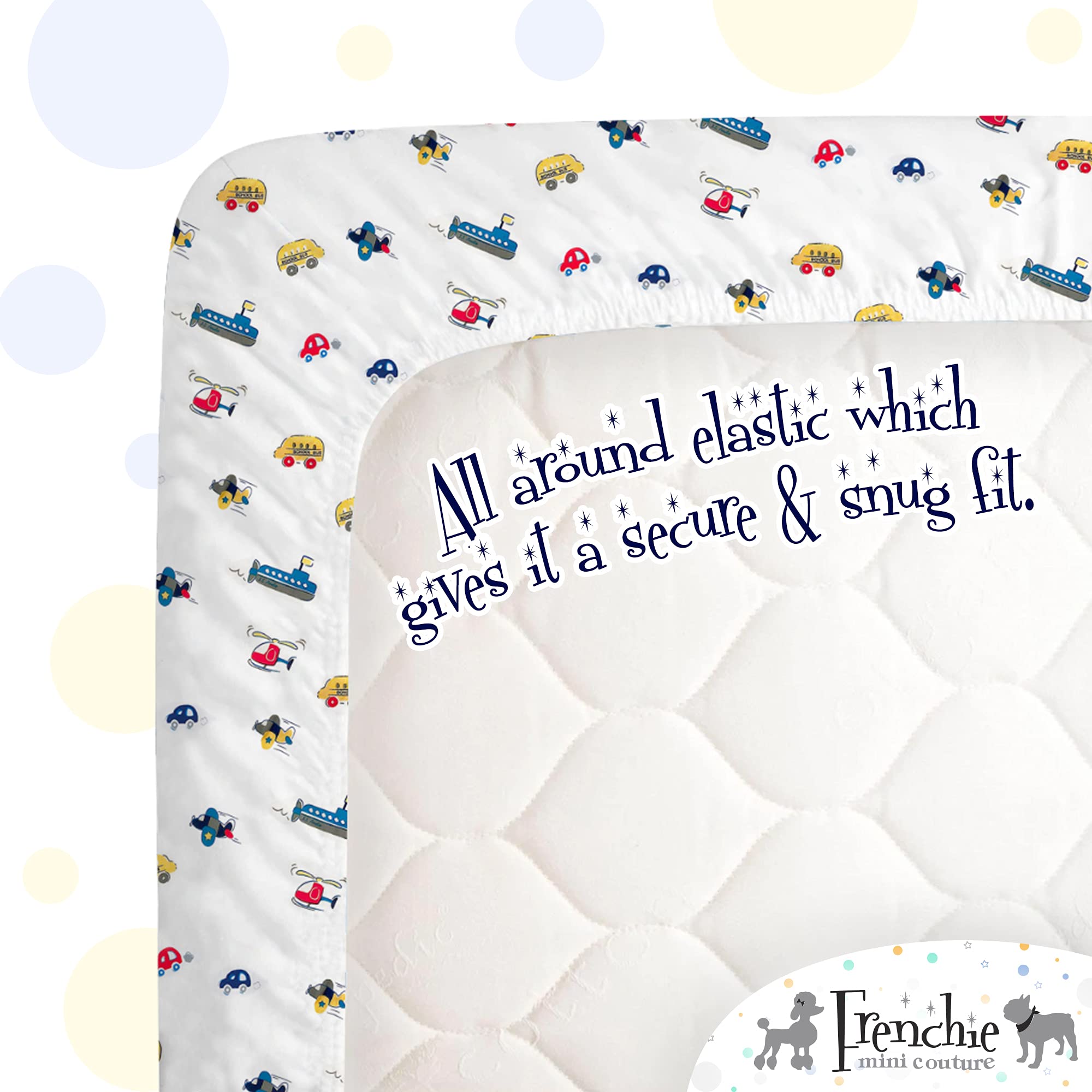 Amazon.co.jp: Frenchie Mini Couture ベビーベッドシーツ ツイン