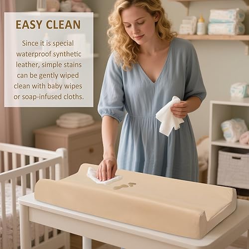 Miniatura 3 de Owlowla Funda para cambiador, fundas impermeables para cambiador, funda de cuero suave para cambiador, se adapta a cambiadores estándar para bebé