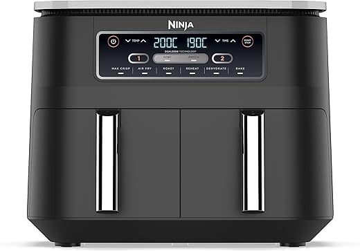 Ninja Foodi Dual Zone Digital Air Fryer, 2 Drawers, 7.6L, 6-in-1, Uses...