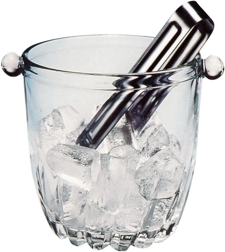 Bormioli Rocco Moncayo Mini Clear Glass Ice Bucket with Tongs 0.95