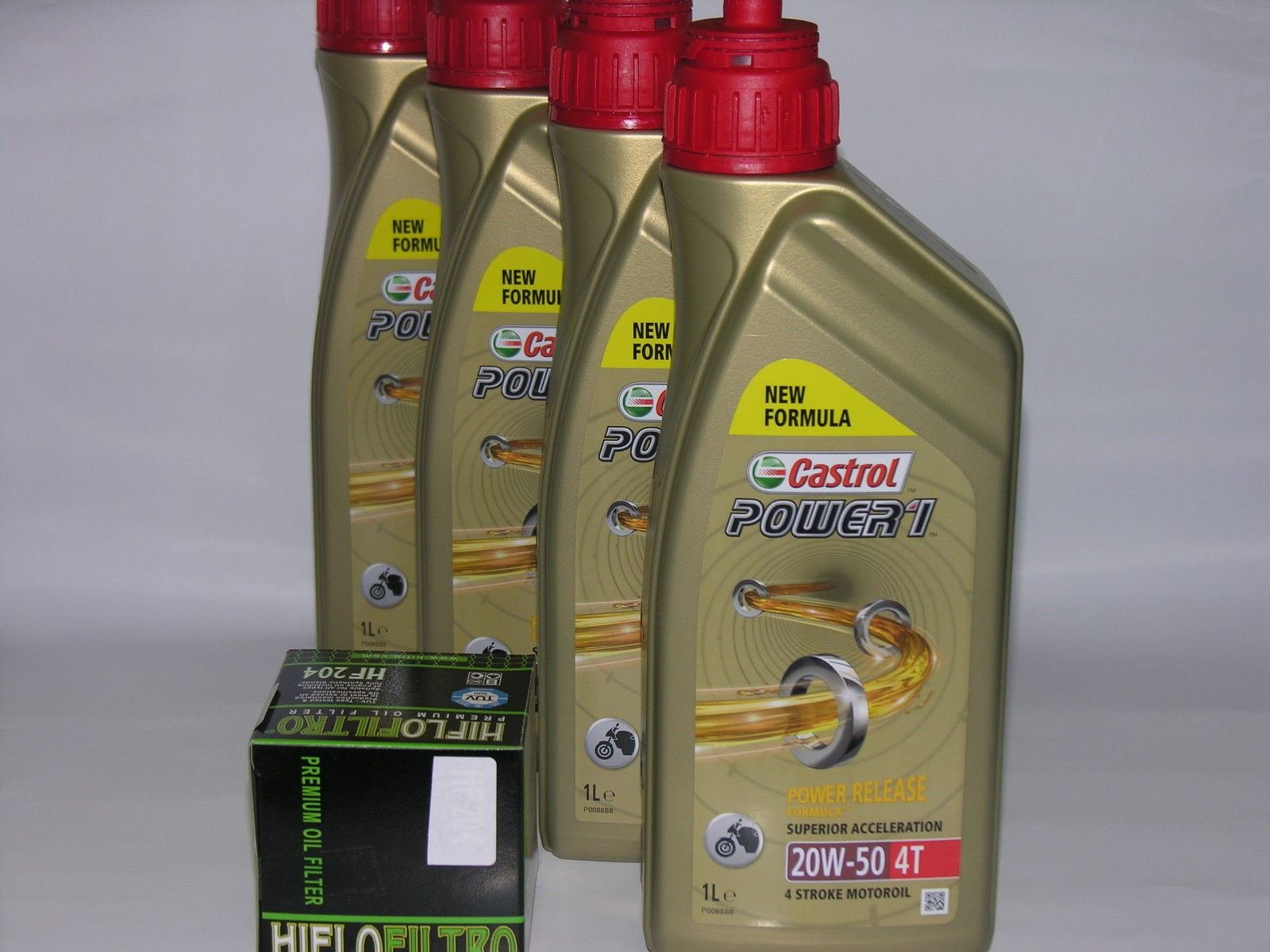 4 litros de aceite para moto 4T Castrol Power 1 20W50 + filtro de aceite