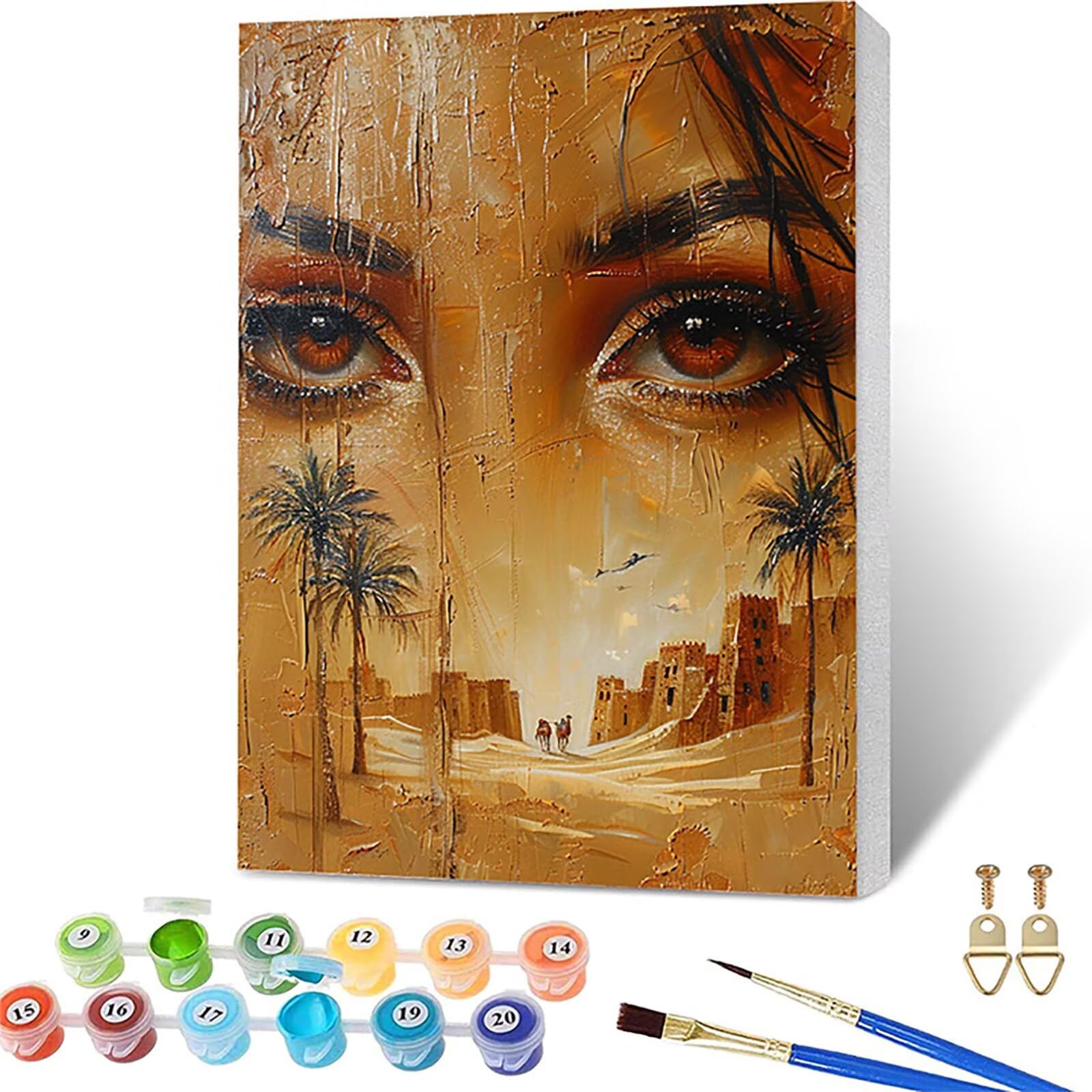 Paint by Numbers for Adults Eye, Desert Paint by Numbers Kits with Frame, DIY Arts and Crafts for Beginners Oil Paintings with Brushes and Acrylic, for Room Decor, Gifts for Women, 36x44in A-9876