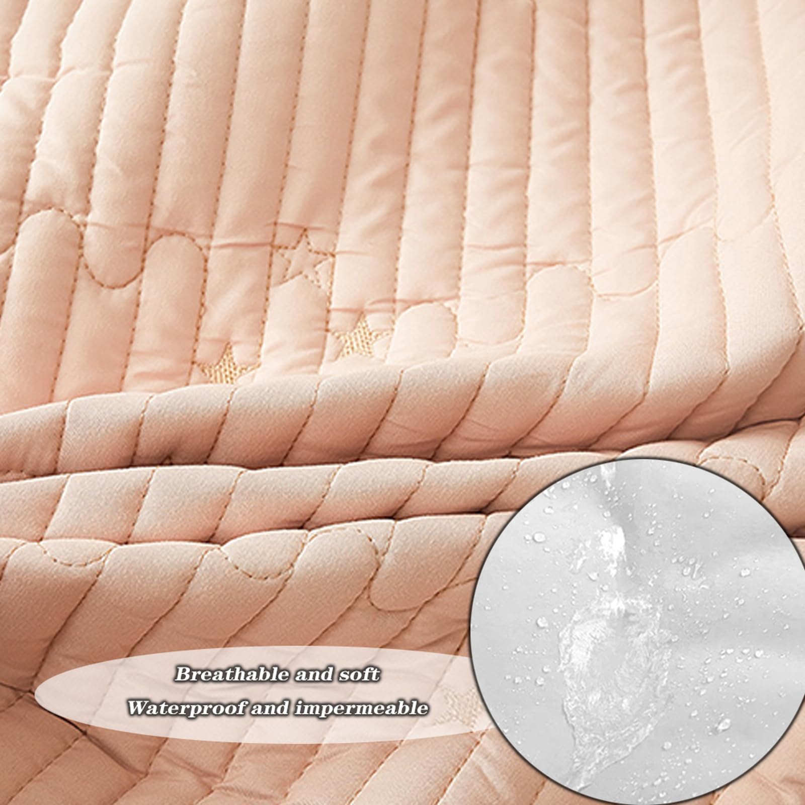 Sábana bajera impermeable de 180 x 200 + 30 cm, protector de colchón doble superabsorbente y transpirable