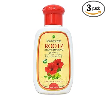 Rajah Ayurveda ROOTZ Shampoo 100ml (Pack of 3) ? |Royal Ayurvedic Treatment for your Hair with Goodness of Hibiscus, Brahmi, Neem and Shirakakai| Paraben Free|